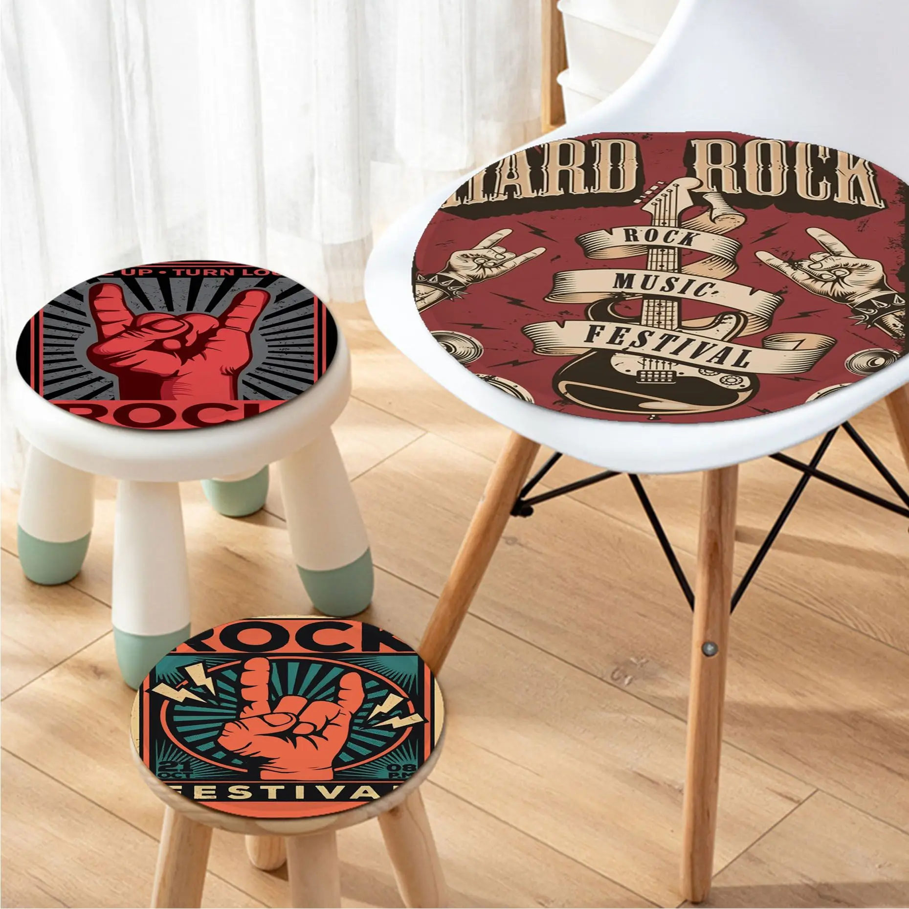 

ROCK Gesture Tie Rope Fabric Cushion Non-slip Living Room Sofa Decor Students Stool Tatami Office Buttocks Pad