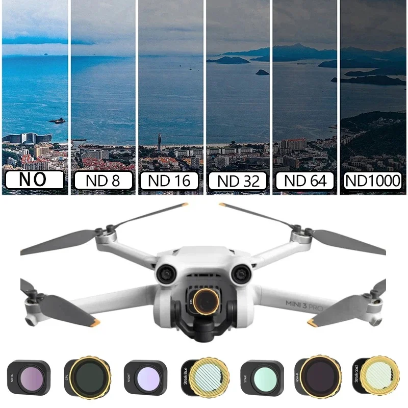 Фото Фильтр для дрона DJI Mini 3 Pro, комплект фильтров для объектива камеры, MCUV, CPL, поляризатор, ND, NDPL, STAR NIGHT, оптическое стекло, аксессуары для дрона. №1