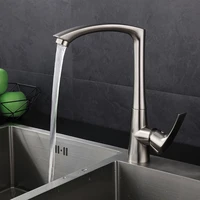 soild brass kitchen sink faucet hot cold mixer water taps single handle deck mounted rotating chromeblacknickel crane vessel