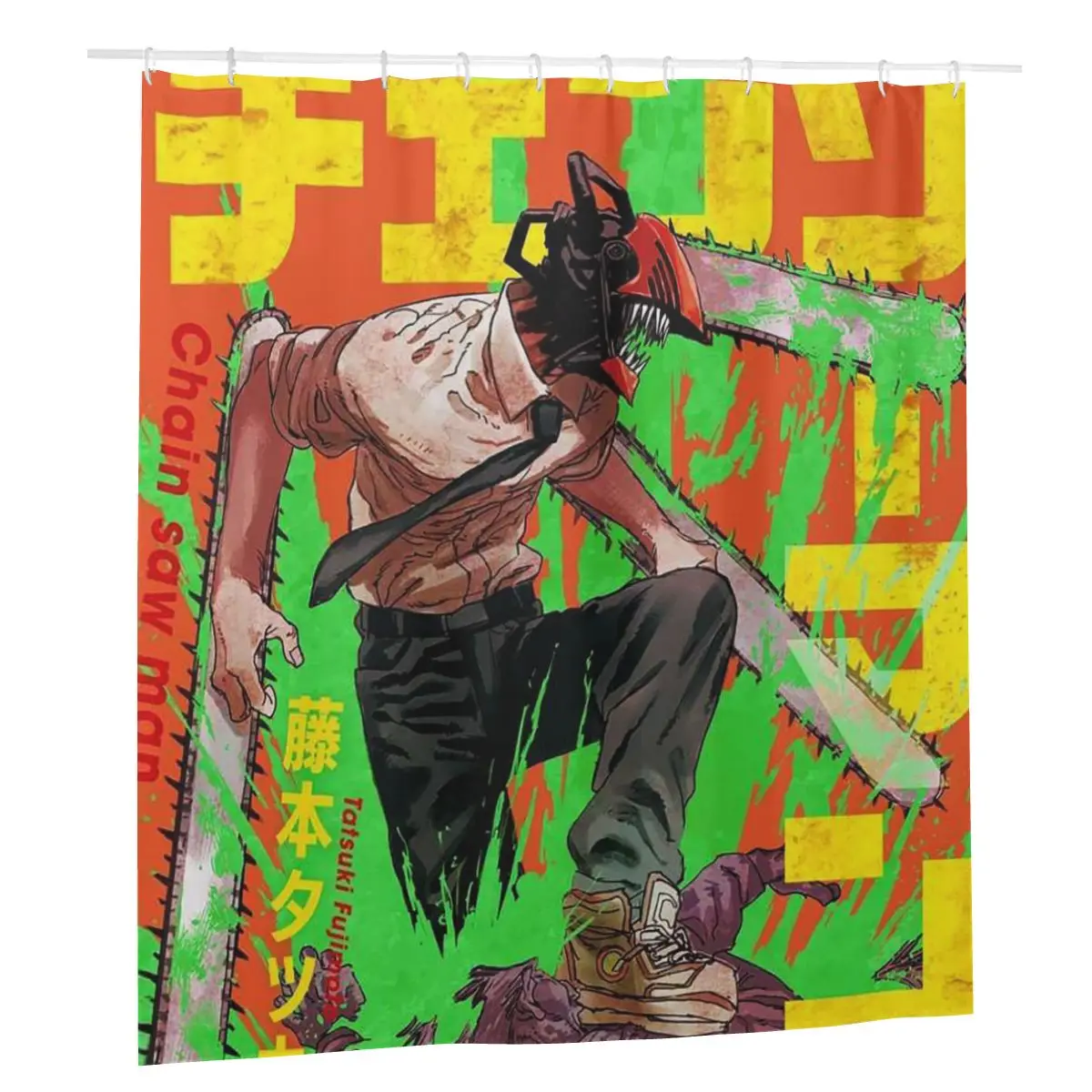 

Denji Shower Curtain Bathroom Bath Curtains with Hook set Decor Polyester Frabic Chainsaw Man Anime Novelty Curtain 122*183cm