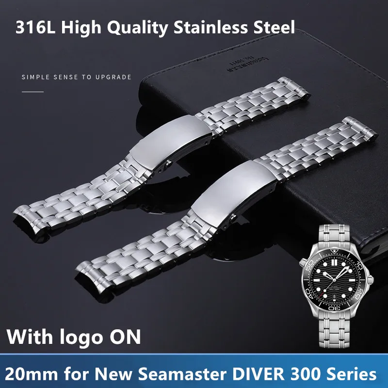 

20mm Original 316L Stainless Steel Watch Band Special for New Seamaster DIVER 300M Strap Calibre Omega 8800 Movement Watchband