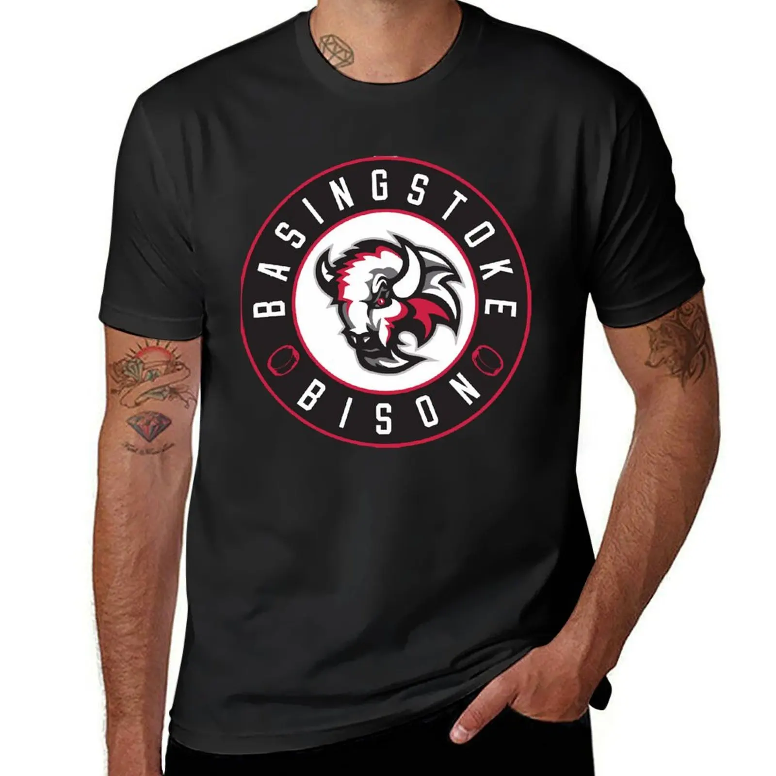 Классическая футболка Basingstoke Bison с коротким рукавом funnys милая одежда Мужская