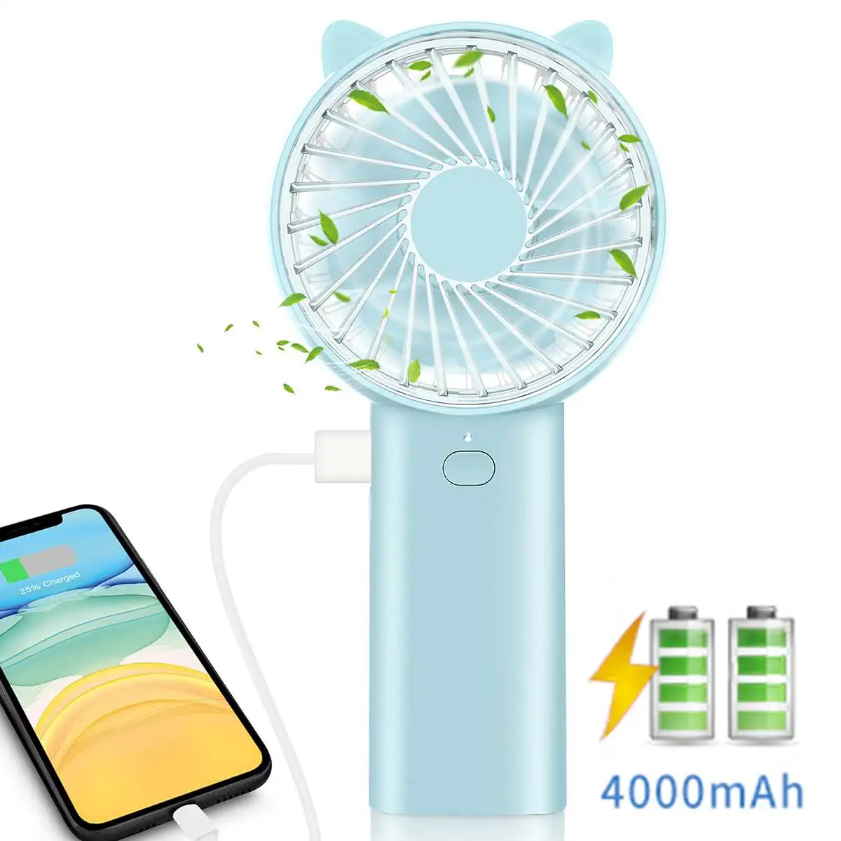 

Mini USB Wind Power Handheld Fan 4 Speeds Portable Student Dormitory Office Fan Small Cooling Fans Power Bank To Charge Phone