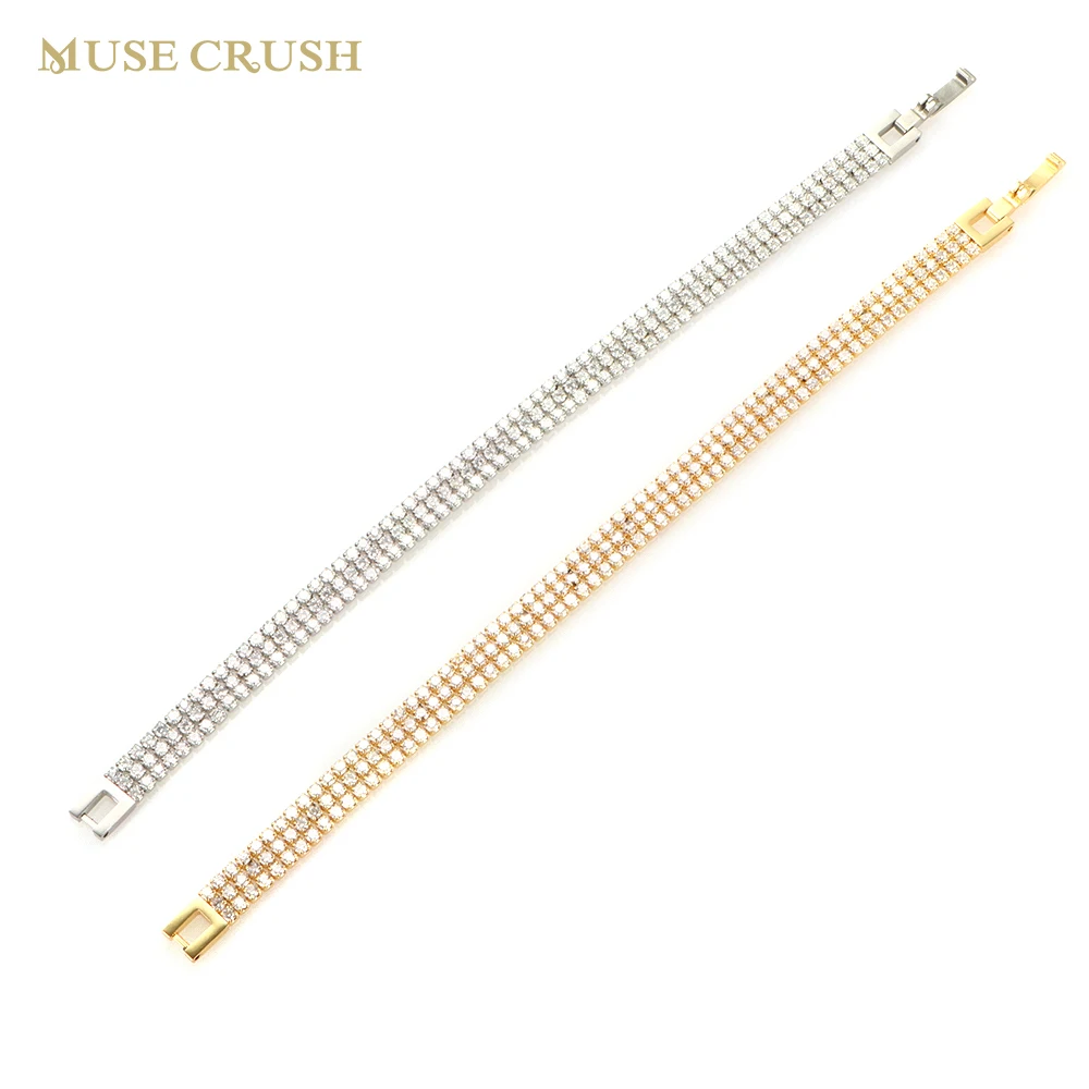 

Mush Crush Luxury Zircon Tennis Bracelet High Quality CZ Crystal Bracelet for Women Wedding Party Jewelry Gift