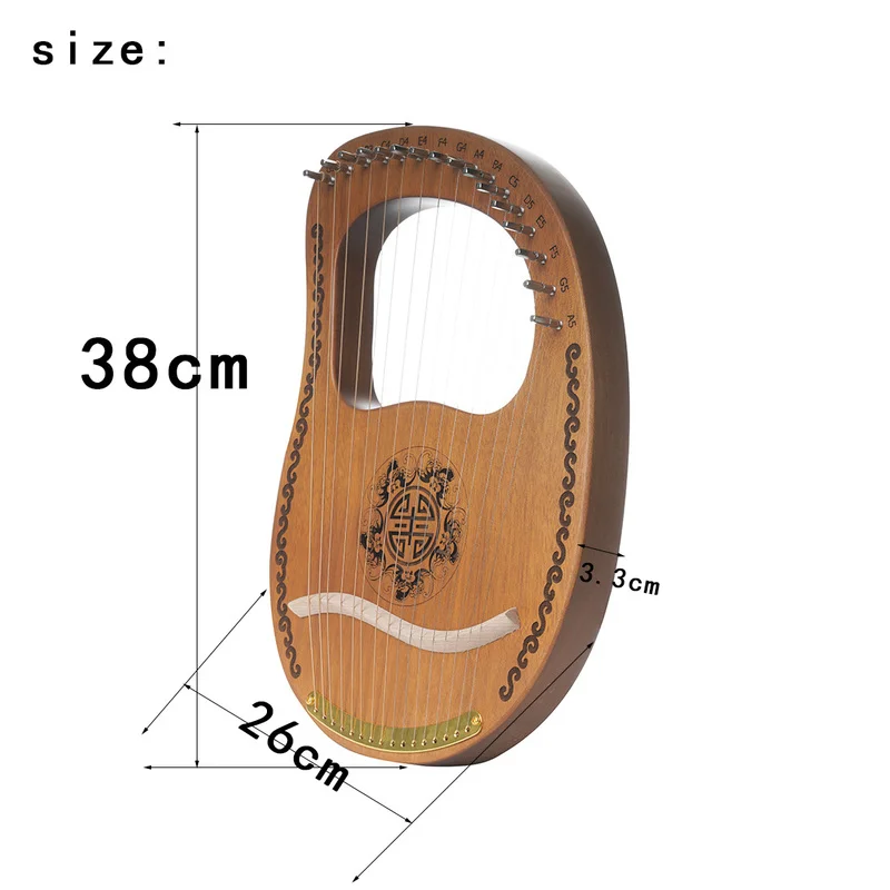 Miniature Wooden Lyre Harp 16 String Special Design Women String Music Tool Ethnic Professional Instrumentos Musicales Kid Gifts enlarge