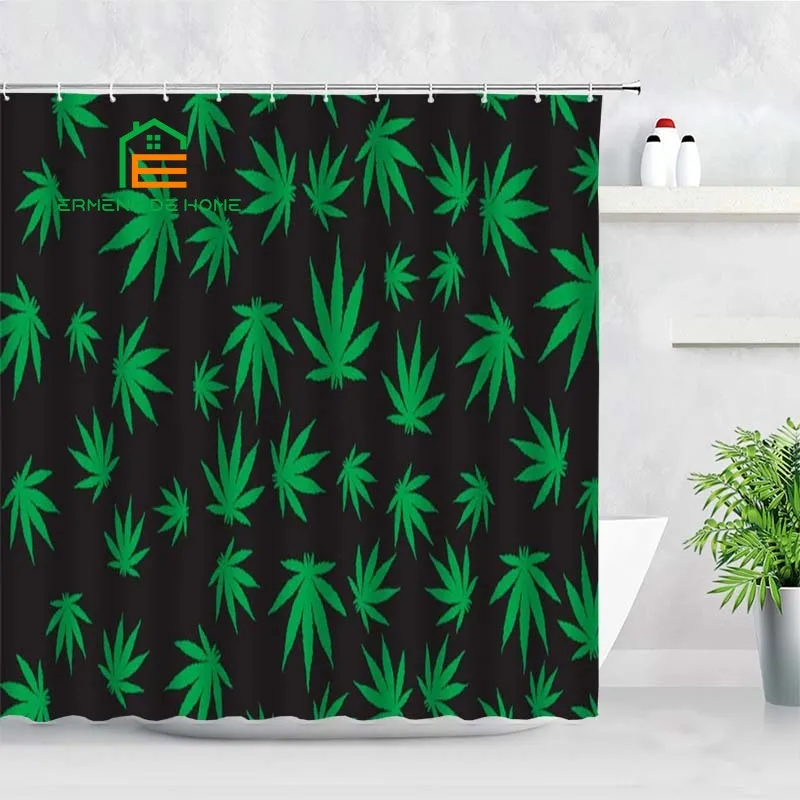 

Пеньковые шторы для душа с листьями, водонепроницаемые плотные однотонные занавески для ванной, большой широкий чехол для купания, 3 больши...