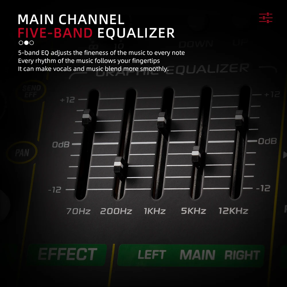 8-канальный миксер профессиональный аудиомикшер с эффектом реверберации 16 DSP