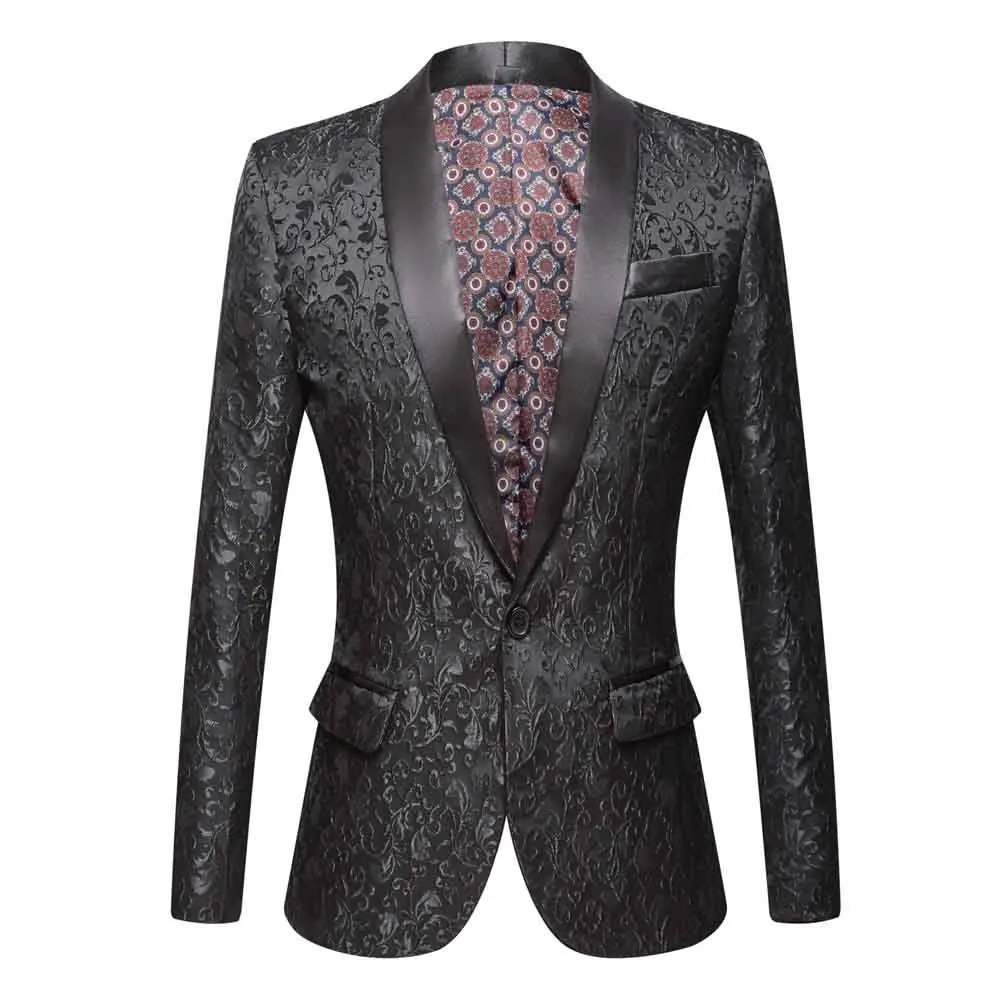 2022 Men's Fashion Black Blazer Suits Men Slim Fit Party Club Blazer Tuxedo Male Blazer