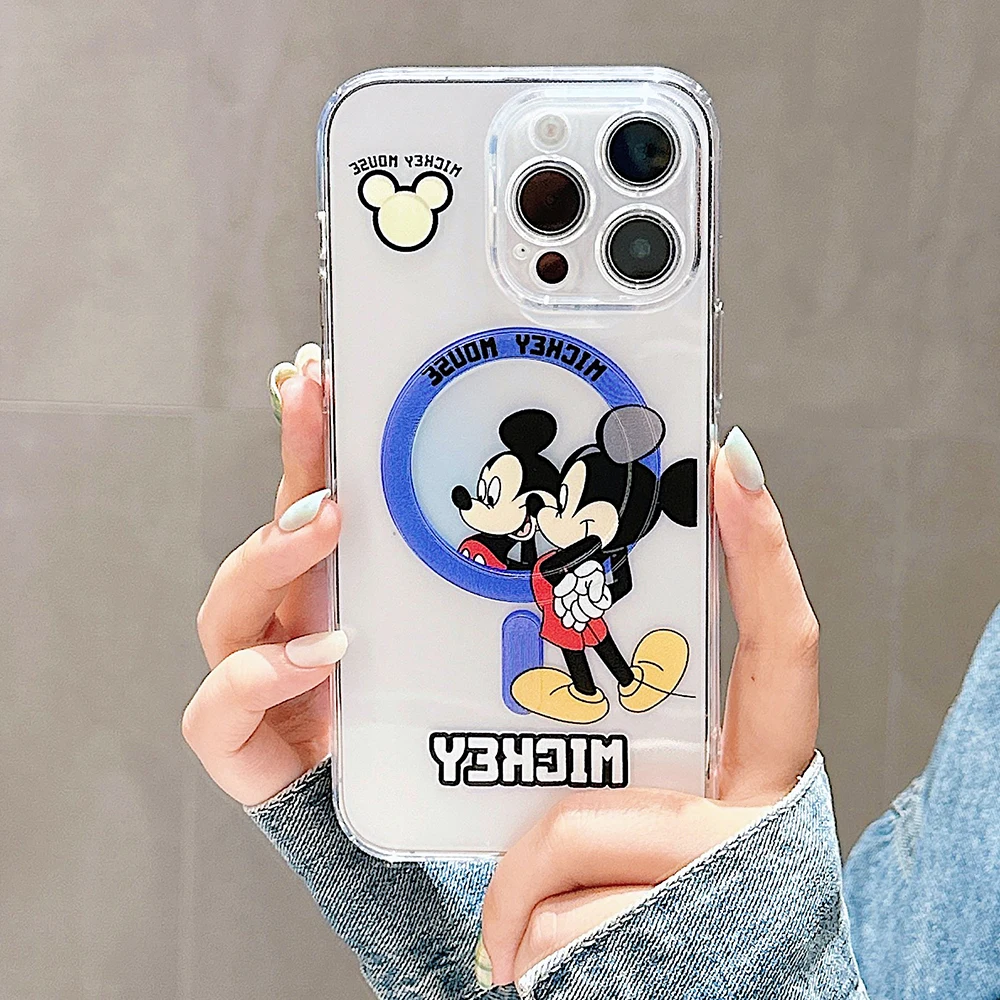 Магнитный чехол для телефона Magsafe с рисунком Микки Minnies Couple Samsung Galaxy S24 S23 S22 S21 S20 FE