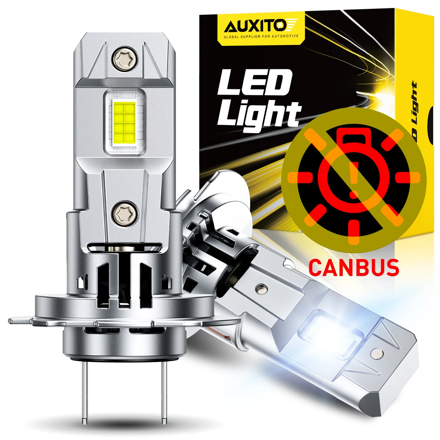 

AUXITO 2 шт. Canbus H7 светодиодные лампы фары мощные супер яркие белые 6500K без ошибок Turbo светодиодные лампы H7 для автомобильного прожектора 12 В CSP