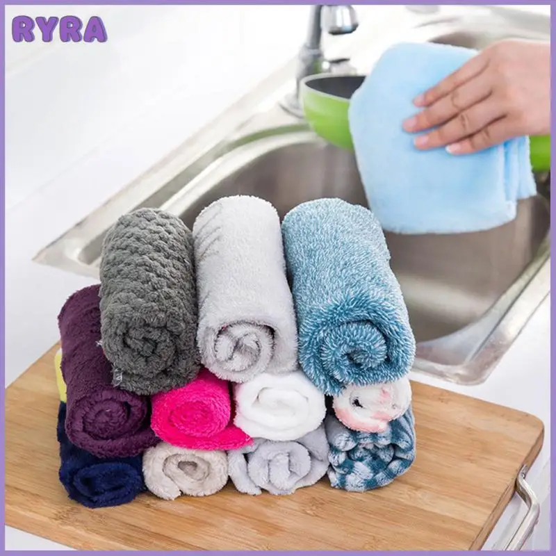 

1pcs Microfiber Towels Kitchen Dish Cloth Absorbent Thicker Cleaning Cloths Micro Fiber Wipe Table Kitchen Towel House Cleaning