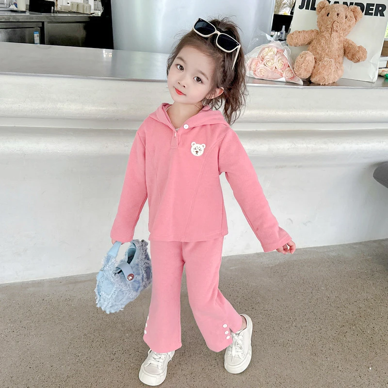 

Толстовка с капюшоном для девочек, спортивные штаны, осень 2023, Детские повседневные комплекты одежды, детская спортивная одежда для детей 2-8 лет