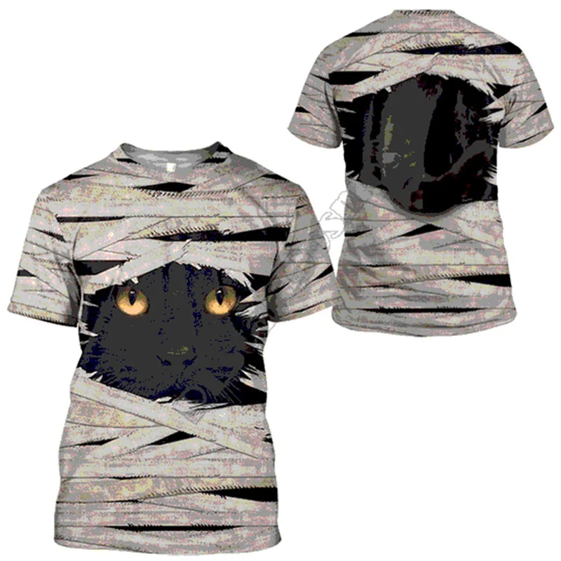 

Cat Pumpkin Neckties Men 3D Print Women T-shirt Summer Fashion Streetwear Short Sleeves Tops Casual Comfortable Trend Tees