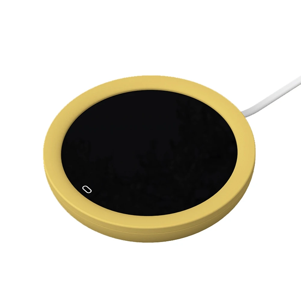 

DC 5V USB Heating Warm Cup Mat Constant Coaster Digital Display Adjustment Timing Heater for Coffee Milk Tea,Yellow