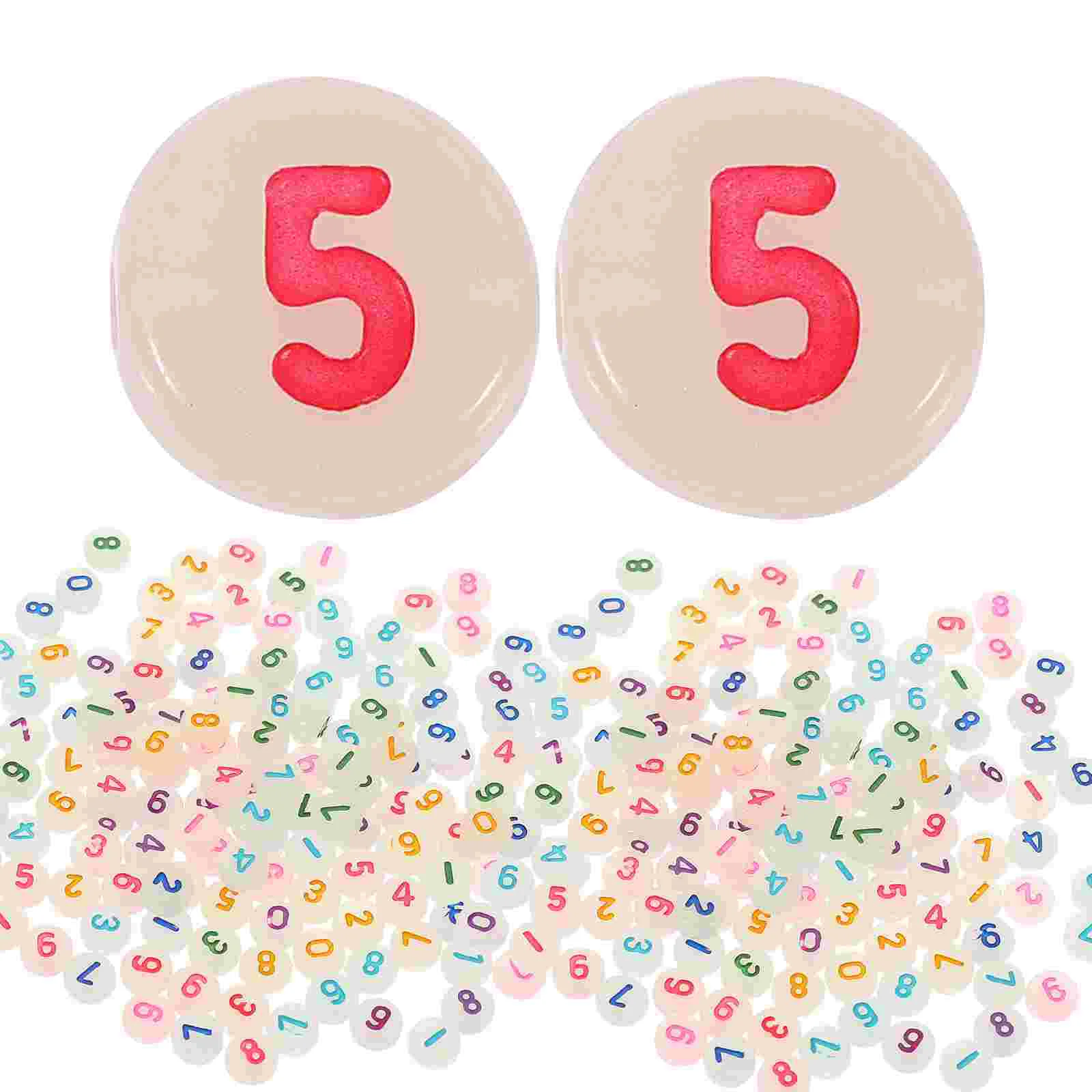 

500 Pcs Number Beads Crafting Beaded Bulk Acrylic Colorful Bracelets Jewelry Making Multi-function Glow The Dark