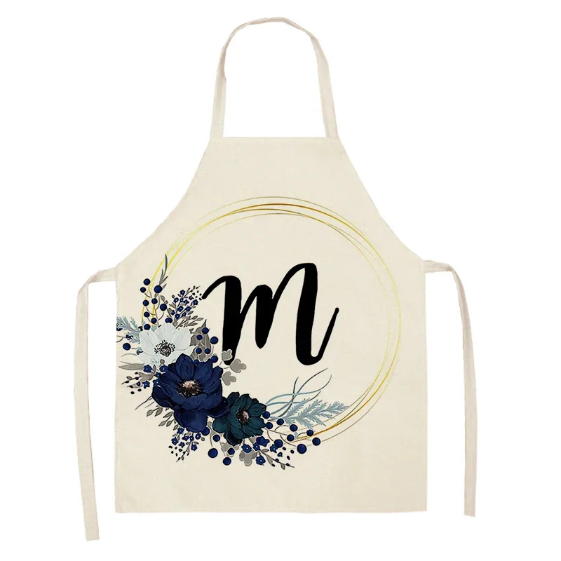 Фартук для дома с буквенным принтом устойчивый к пятнам из льна мужчин и женщин