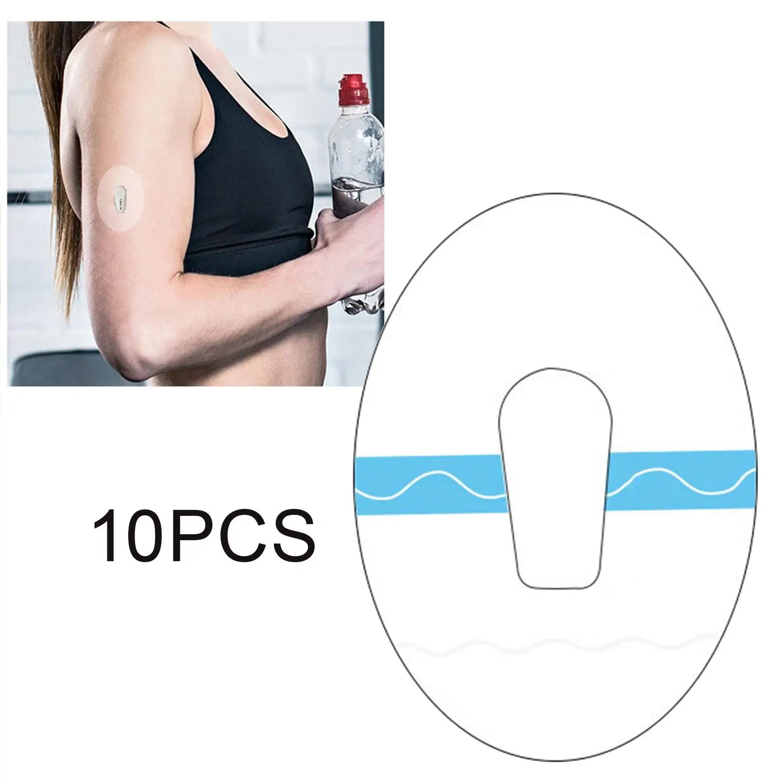 

10 Pieces Patches, Waterproof Invisible Last Longer Glucose Monitor for Swimming Showers Sensor Covers Tape