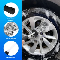 car maintenance wash wheels brush microfiber premium non slip handle easy to cleaning rims spokes wheel barrel car accessories