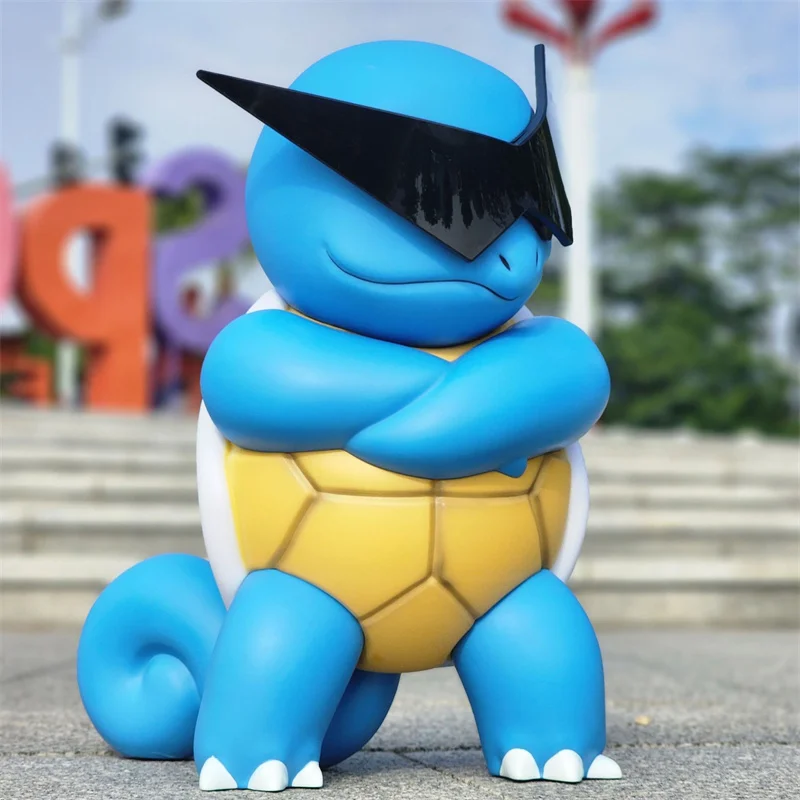 Фото 35 см Pokemon Squirtle Wear солнцезащитные очки фигурку ПВХ модель GK Коллекционное украшение для офиса и рабочего стола детский подарок на день рождения №3