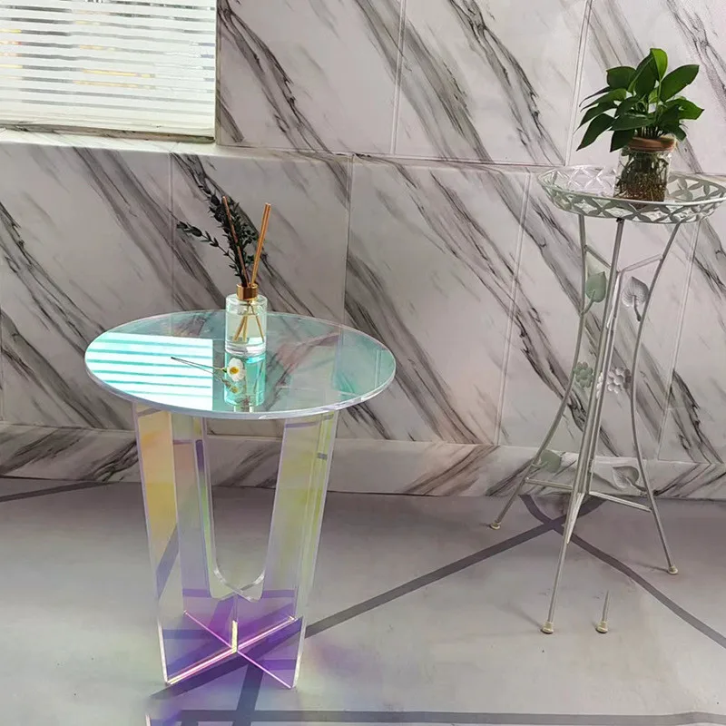 

Nordic Ins Style Acrylic Side Table Living Room Colorful Coffee Table Light Luxury Simple Table Coffee Shop Bar Decor Tables