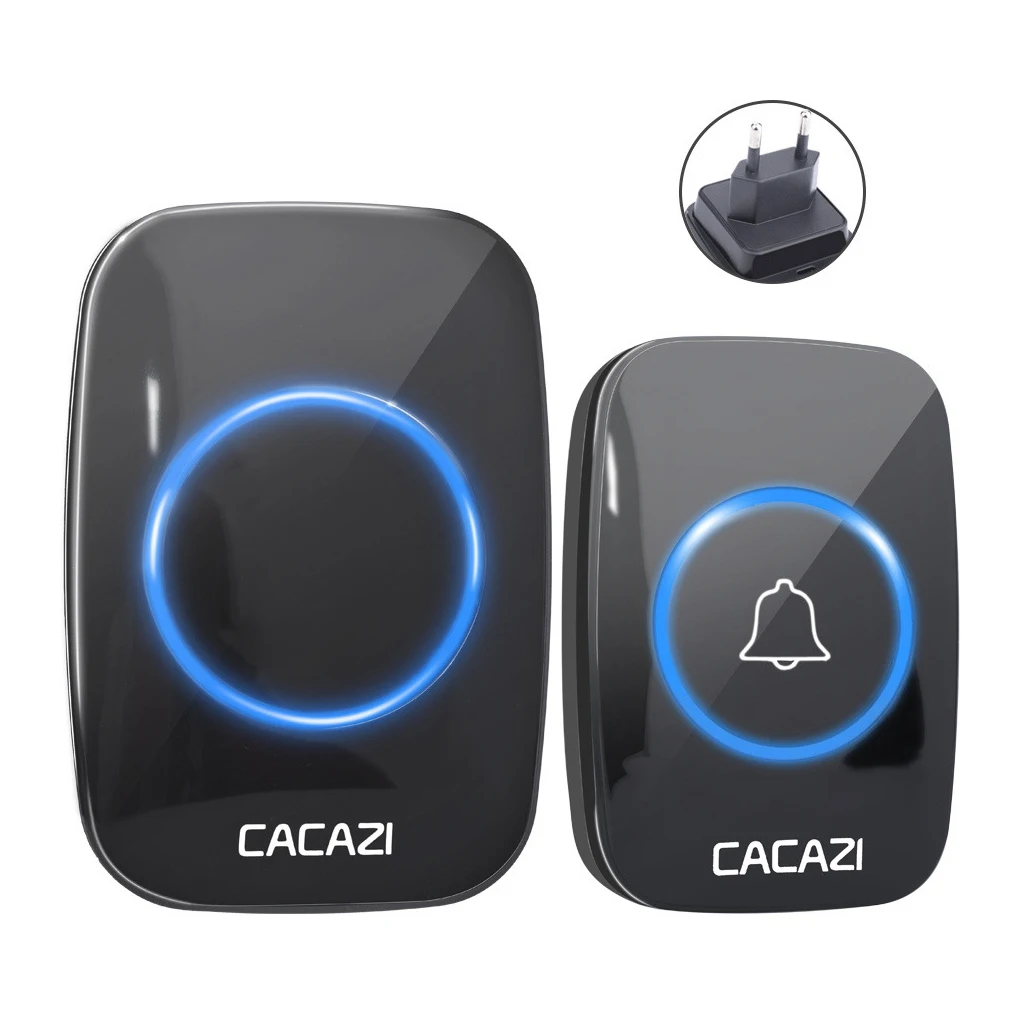 

Беспроводной водонепроницаемый дверной звонок с европейской вилкой и регулировкой громкости