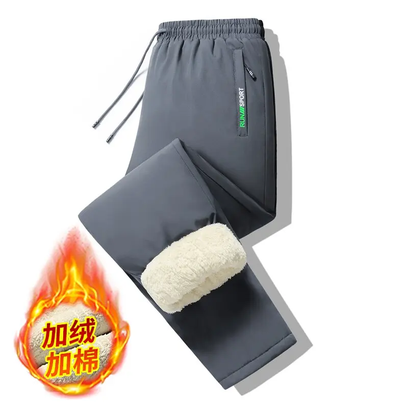 Новинка сезона осень-зима 2024 модные спортивные толстые теплые брюки из флиса