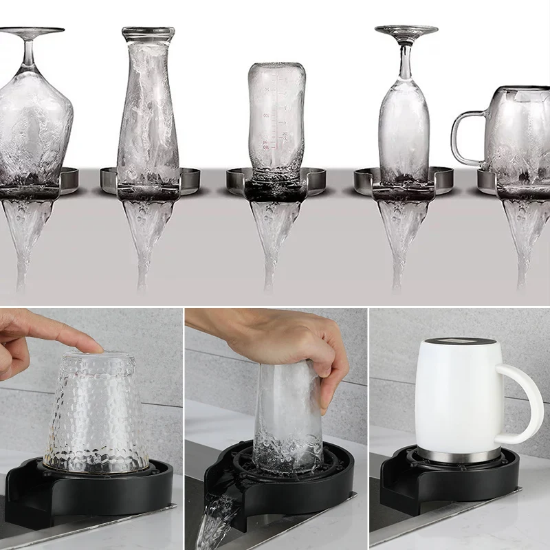 Washer Bar Glass Rinser Automatic Cup Kitchen Tools & Gadgets Specialty Coffee Pitcher Wash Tool on - Автоматический очиститель стаканов для баров и кафе.
