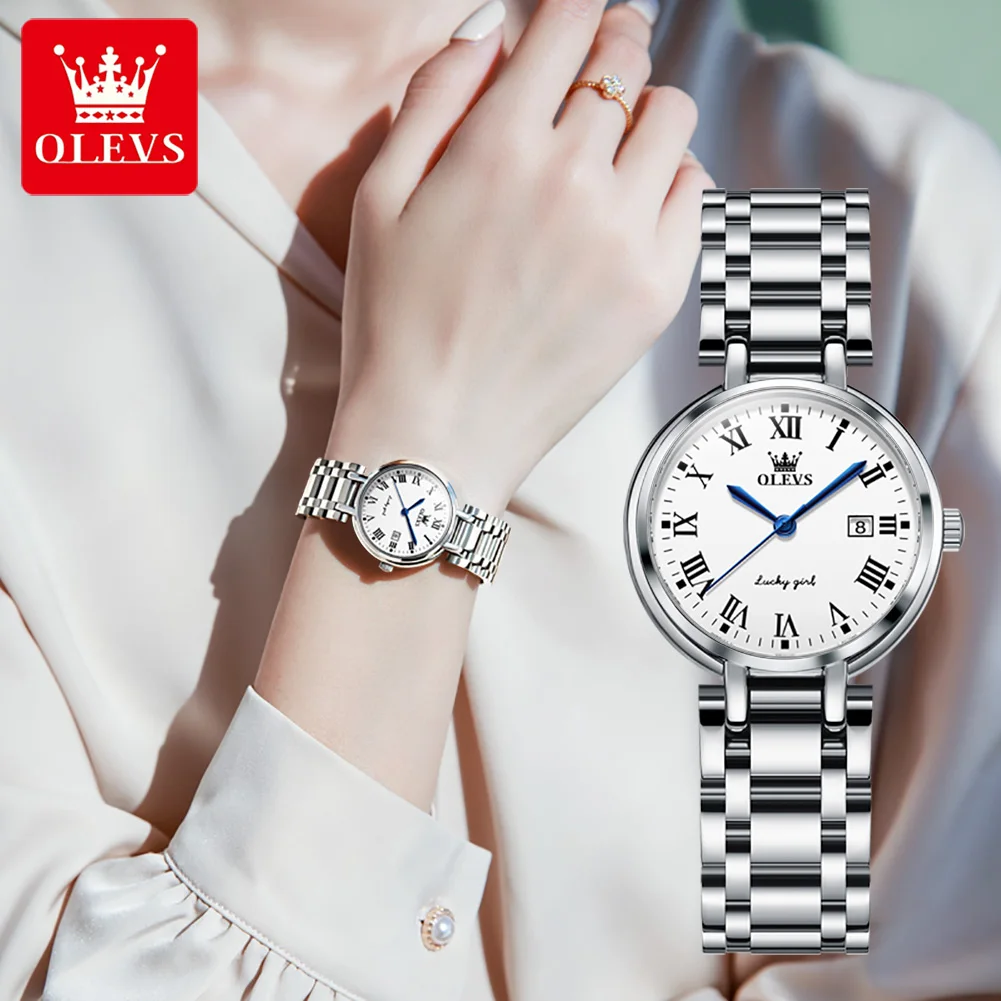 

OLEVS 5575 Fashion Designer Niche Watches for Women Stainless Steel Strap Waterproof Quartz Women Wristwatch Calendar