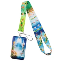 peter pan wonderful fairy lanyards keys chain id credit card cover pass mobile phone charm neck straps badge holder accessories