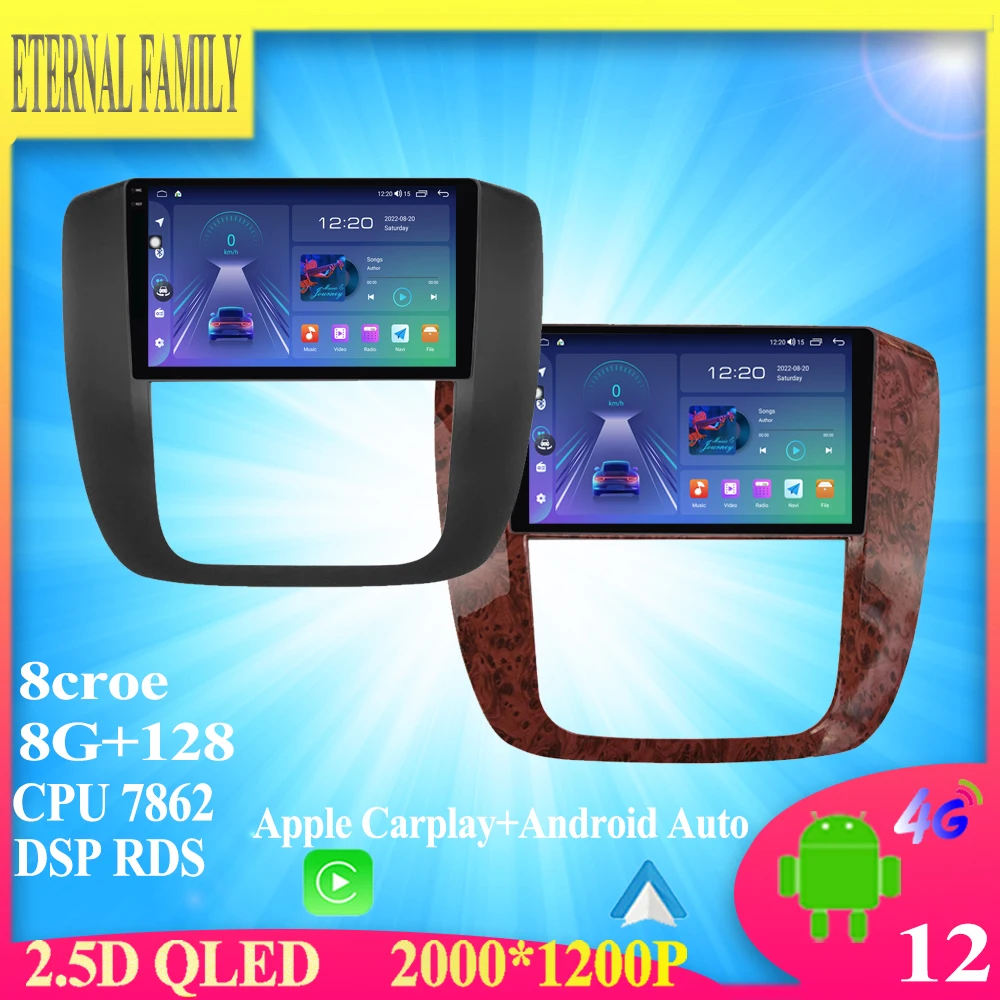 

Android 12 Bulit-in Carplay For Chevrolet Tahoe GMC Yukon 3 2008 - 2012 Car Radio Stereo Multimedia Video Player Navigation GPS