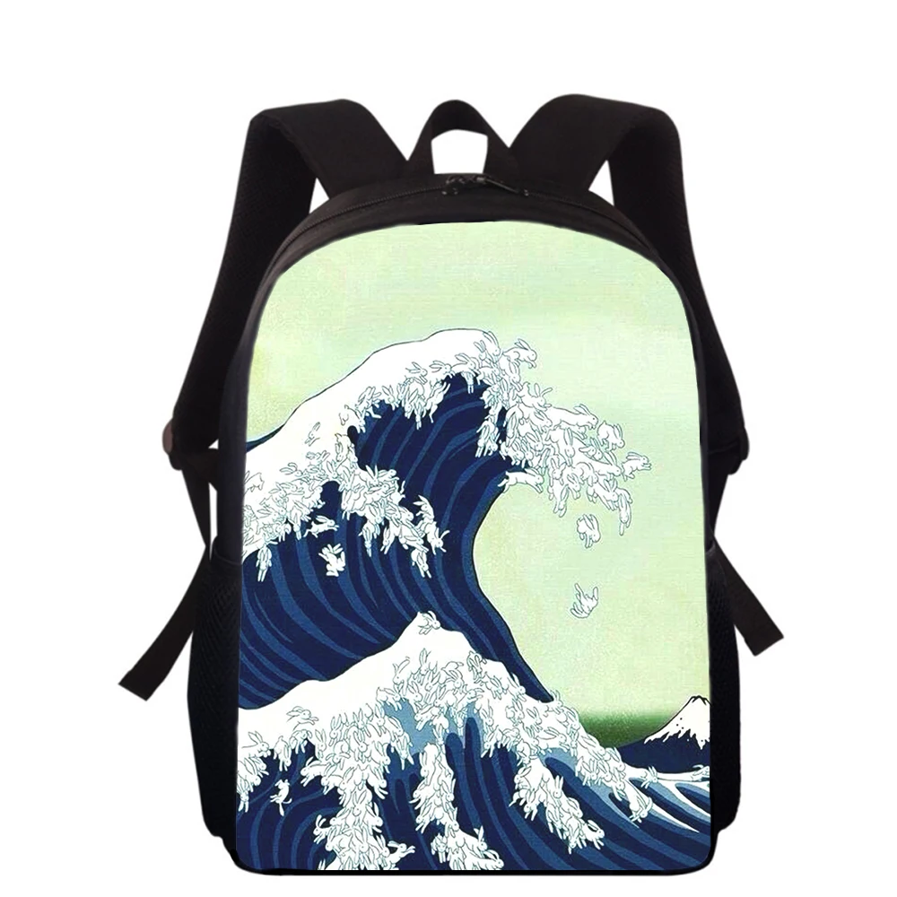 Japan Ukiyoe Art paintings 15” 3D Print Kids Backpack Primary School Bags for Boys Girls Back Pack Students School Book Bags