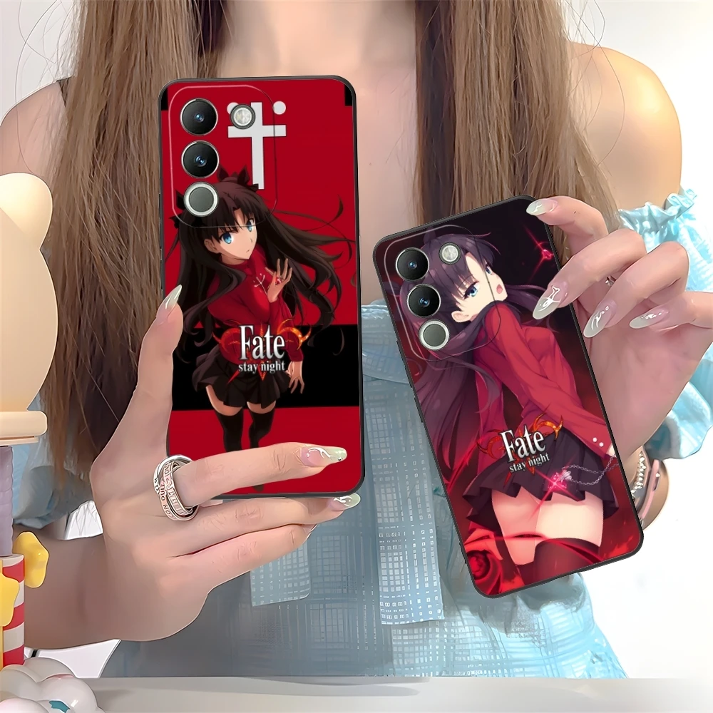 Fate Night Rin Tohsaka Cell Phone Case for VIVO Y95 Y93 Y31 Y20 V19 V17 V15 Pro X60 NEX Black Soft Cover Shell