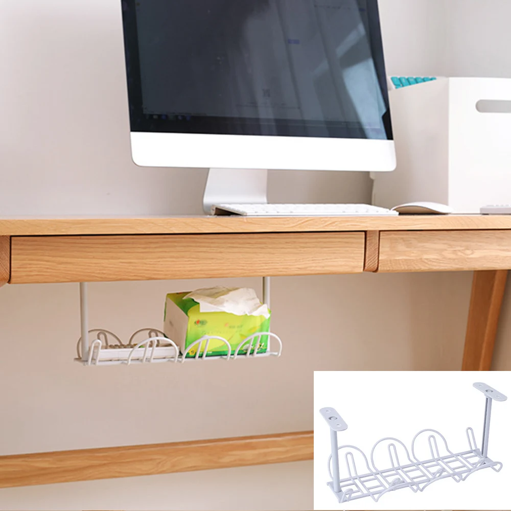 Home Organizer ABS Drag Line Board Convenient Plug Line Board Storage Rack Removable Desk Set Rack Shelf Cable Organizer