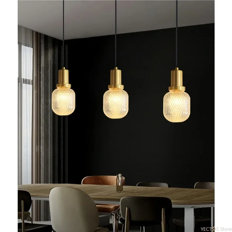 GHJUYIOL Роскошный прикроватный подвесной светильник из медного света современный и