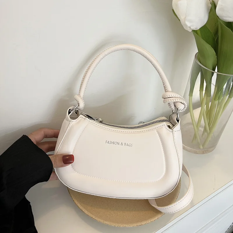 Women's Shell-Pressing Handbag Solid Color Chain Underarm Bag Western Style All-Matching Shoulder Messenger Bag