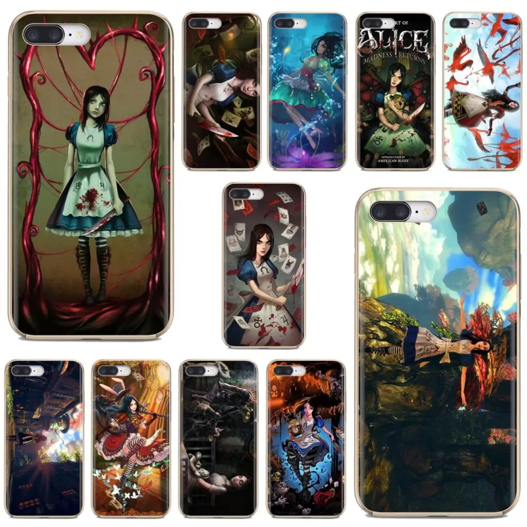 

For iPhone 10 11 12 13 Mini Pro 4S 5S SE 5C 6 6S 7 8 X XR XS Plus Max 2020 Silicone Housing Anime Alice Madness Returns Girls
