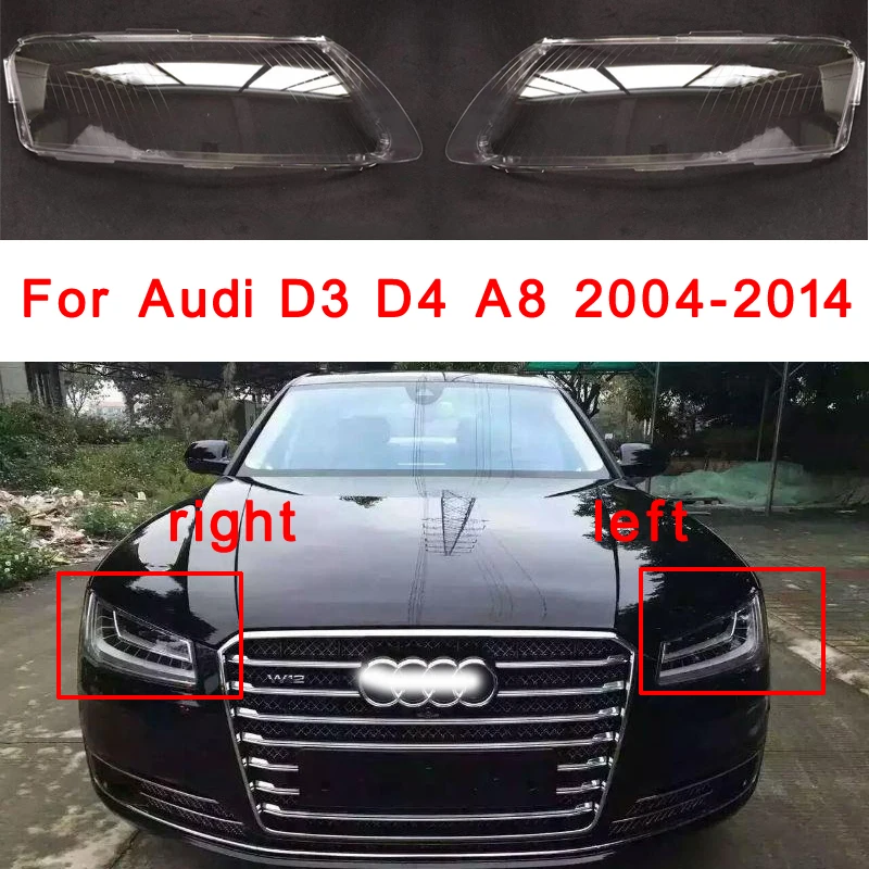 

Auto Headlamp Case For Audi A8 D3 D4 2004-2017 Car Front Headlight Cover Glass Lamp Shell Lens Glass Caps Light Lampshade