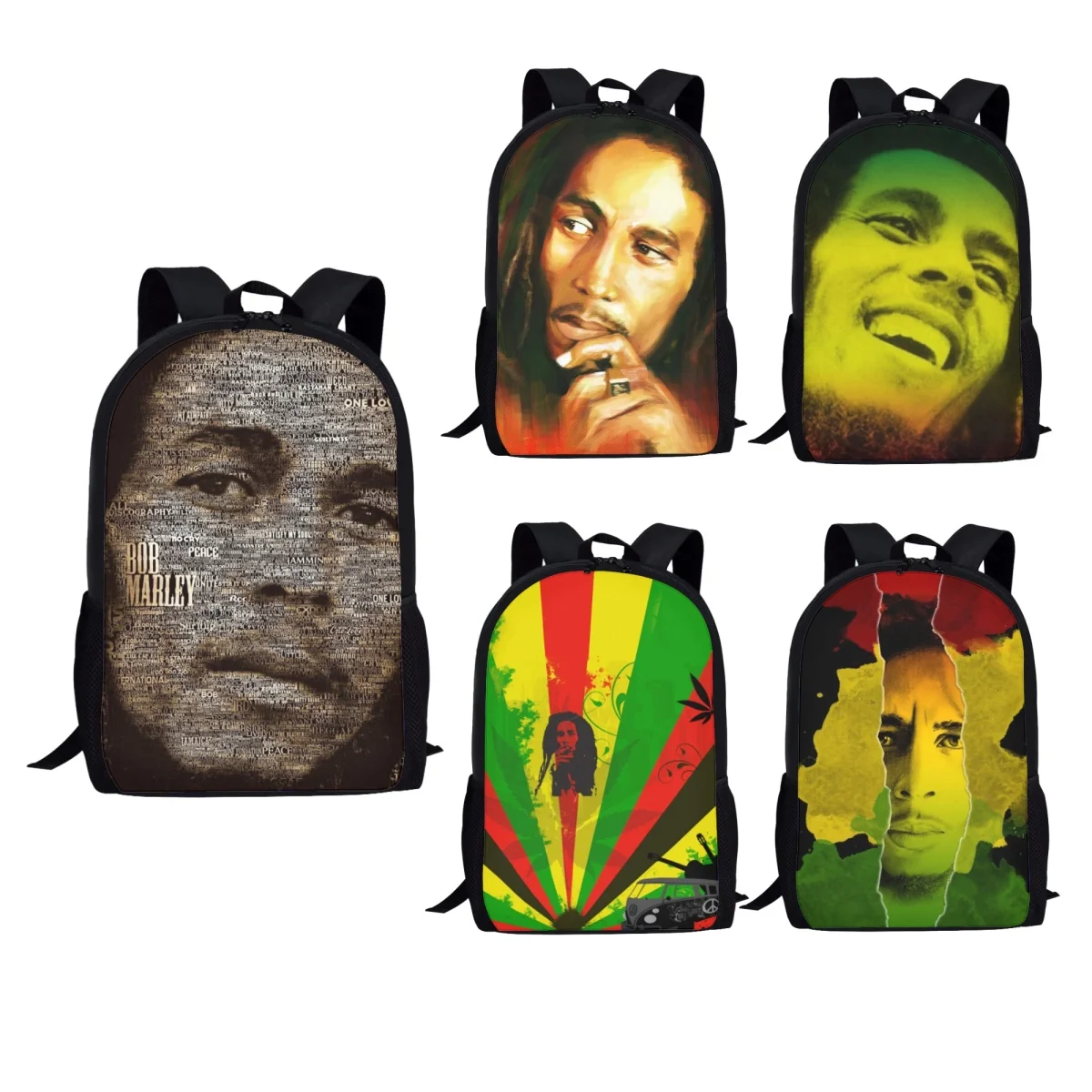 Bob Marley Men Backpack Kids Boys Backpacks School Bags for Teenage Daily Bagpack Casual Children Book Bag Packs Bookbag Mochila