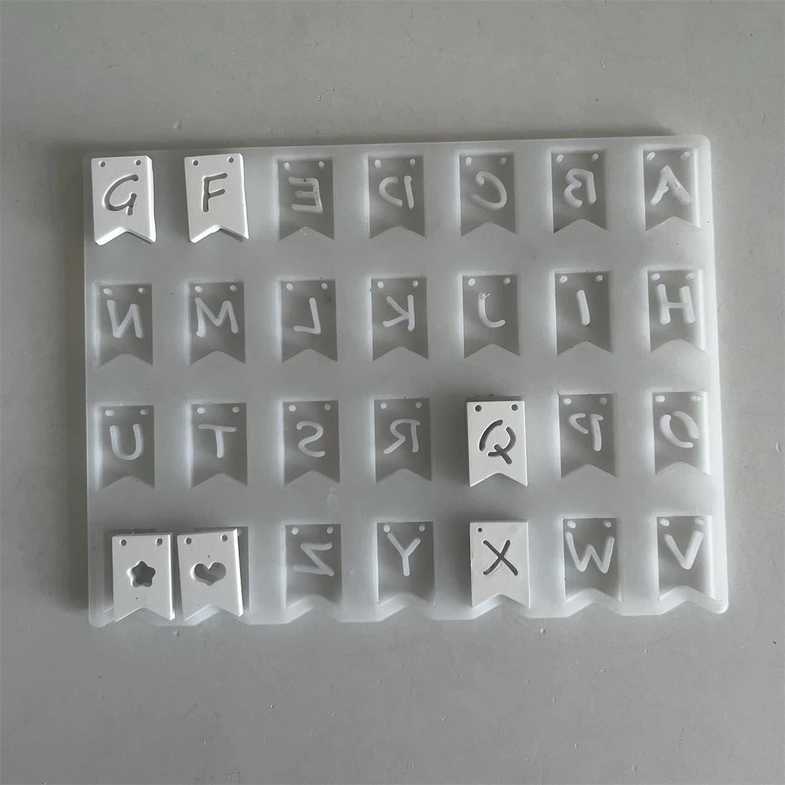 Рождественская подвеска с буквенным флагом силиконовая форма 26 алфавитом