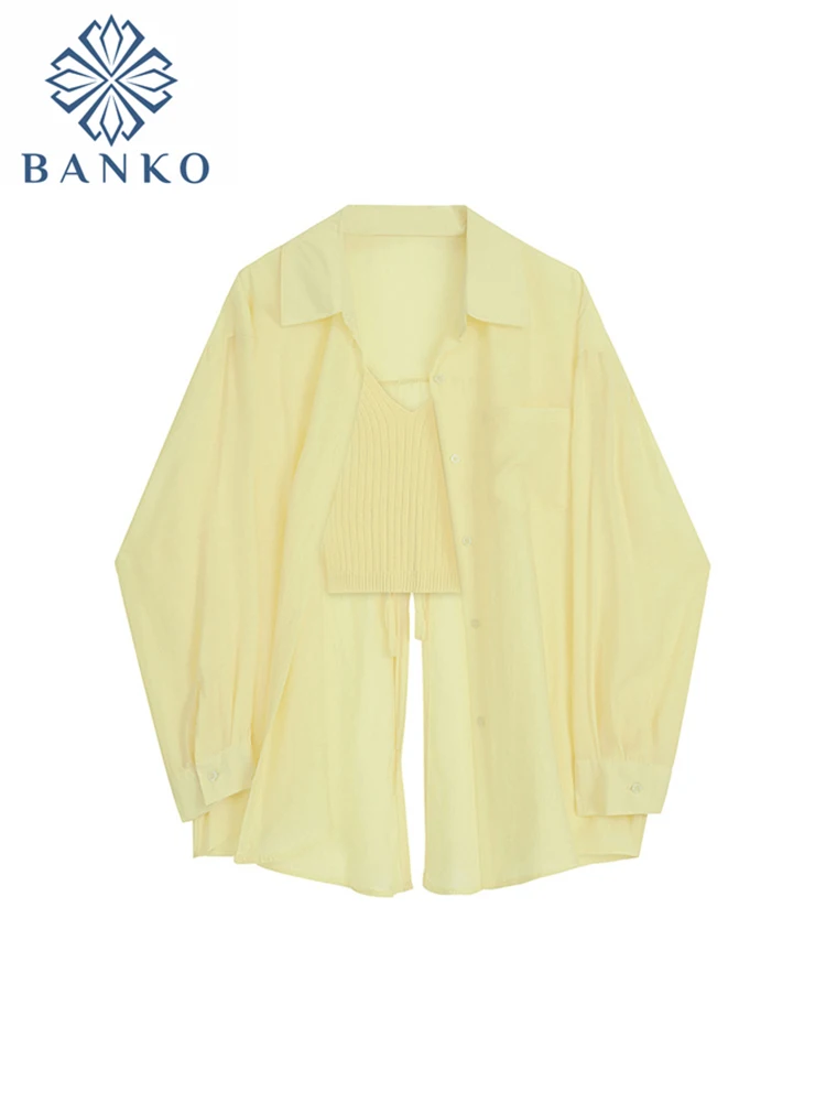 

2023 Summer Women French Elegance Gauze Blouses Polo-Neck Summer Korean Office Lady Sweet Exquisite Loose Fit Shirts Streetwear