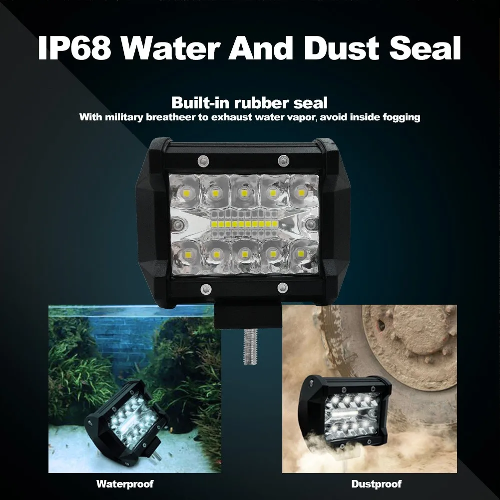 

60W Light Bar/Work Light Spotlight LED Light Bar For Truck Driving Offroad Boat Car Tractor 4x4 SUV ATV 12V Car Auto Accessories