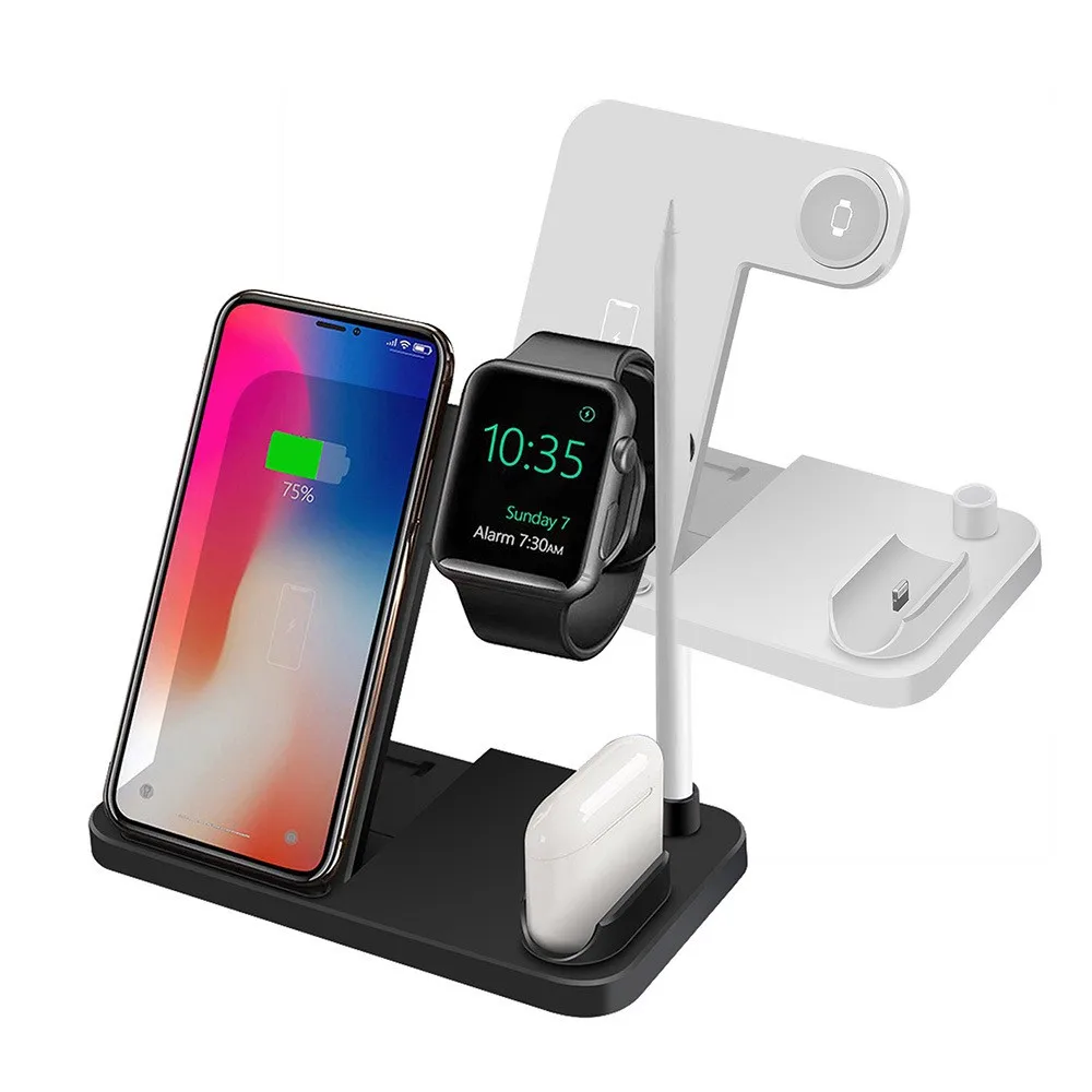 

Qi 4 in 1 Wireless Charger For iPhone 13 12 Charging Dock Station For Apple Watch Airpods For Apple Pencil Chargers Holder Stand