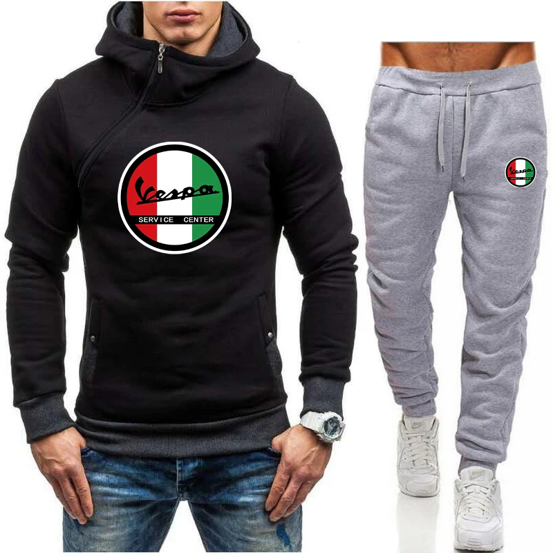 

Мужской комплект из двух предметов Vespa, спортивный свитер с капюшоном и повседневные брюки, весна-осень
