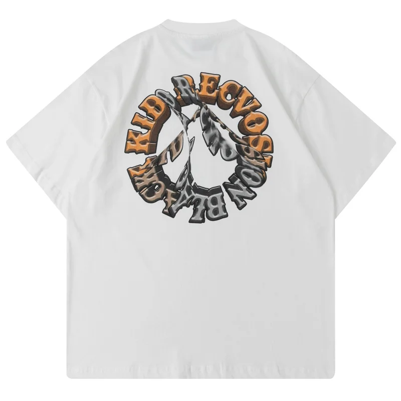 

2022 Hip Hop Streetwear Men T Shirt Letter Print Harajuku Short Sleeve Sleeve Summer Vintage Fashion Cotton Oversized T Shirts