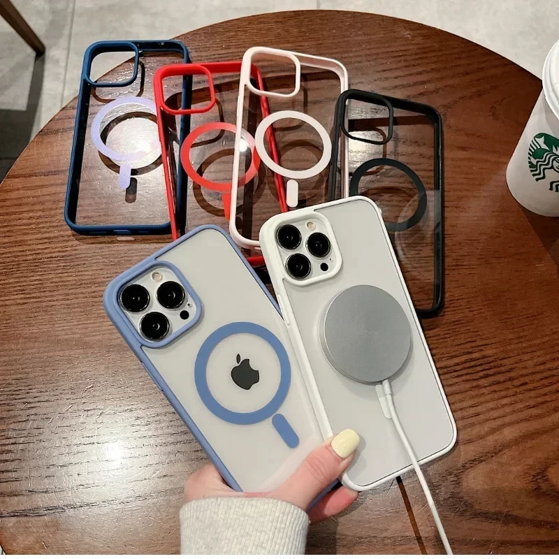 Роскошный Магнитный чехол для Magsafe с беспроводной зарядкой iPhone 15 14 13 12 11 Pro Max Plus