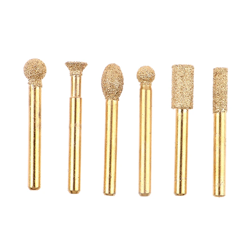 

6/8/10MM Vacuum Brazed Diamond Grinding Head Cast Iron polishing Carving Tools for Concrete Ceramics Materials Carved Grinding