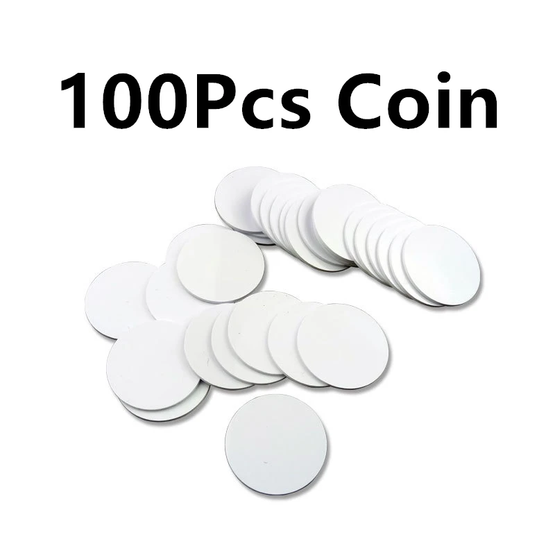 

100Pcs NFC Ntag215 Coin TAG Key 13.56MHz NTAG 215 For Tagmo Card Label RFID Ultralight Tags Labels Diameter 25mm Round Box