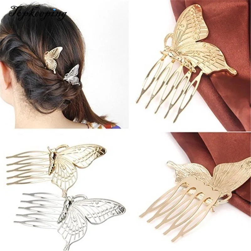 

Women Girls Alloy Butterfly Hair Comb Headwear Bridal Hair Accessories