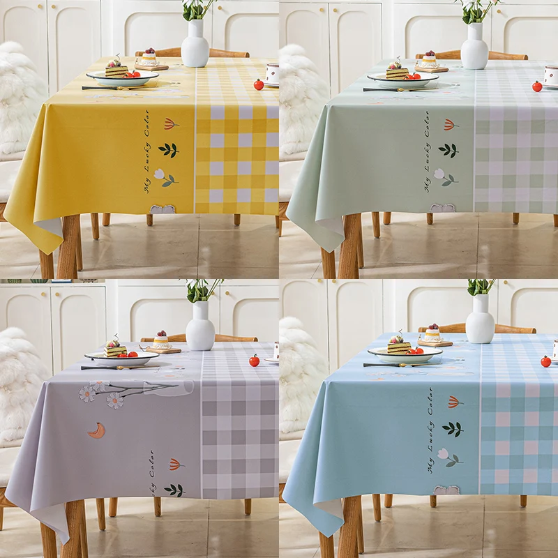 

Table cloth waterproof, oil resistant, and washable rectangular table cloth, high-end tea table, PVC table mat, table cloth
