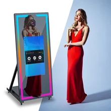 Selfie Mirror Photo Booth Machine With Printer Camera Touch Screen 45 65in Magic Mirror Video Photobooth Rental Business Events